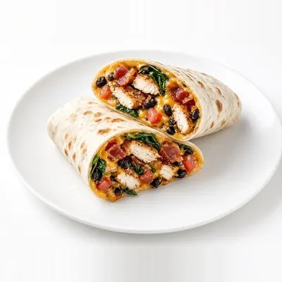Chicken Bacon Black Bean Wrap